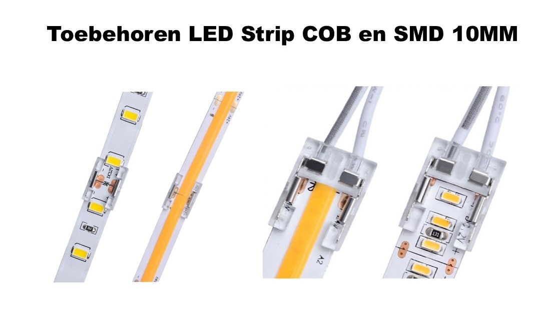 Led Strip Connector t.b.v. Led Strip COB/SMD 10mm, foto 2 van 5