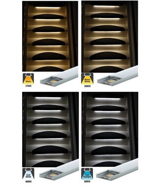 Complete Set LED Trapverlichting - Met Alu Profiel - 50CM - 60 Leds/M - Leverbaar in 4 Lichtkleuren