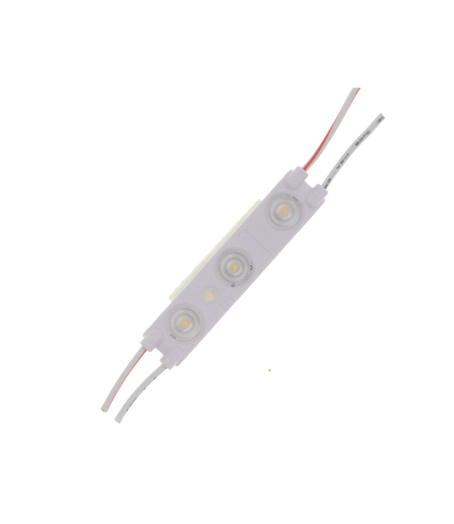 LED Module 3x 2835SMD, 0,72w, 62 Lumen , IP65, 12v, 2 Jaar Garantie