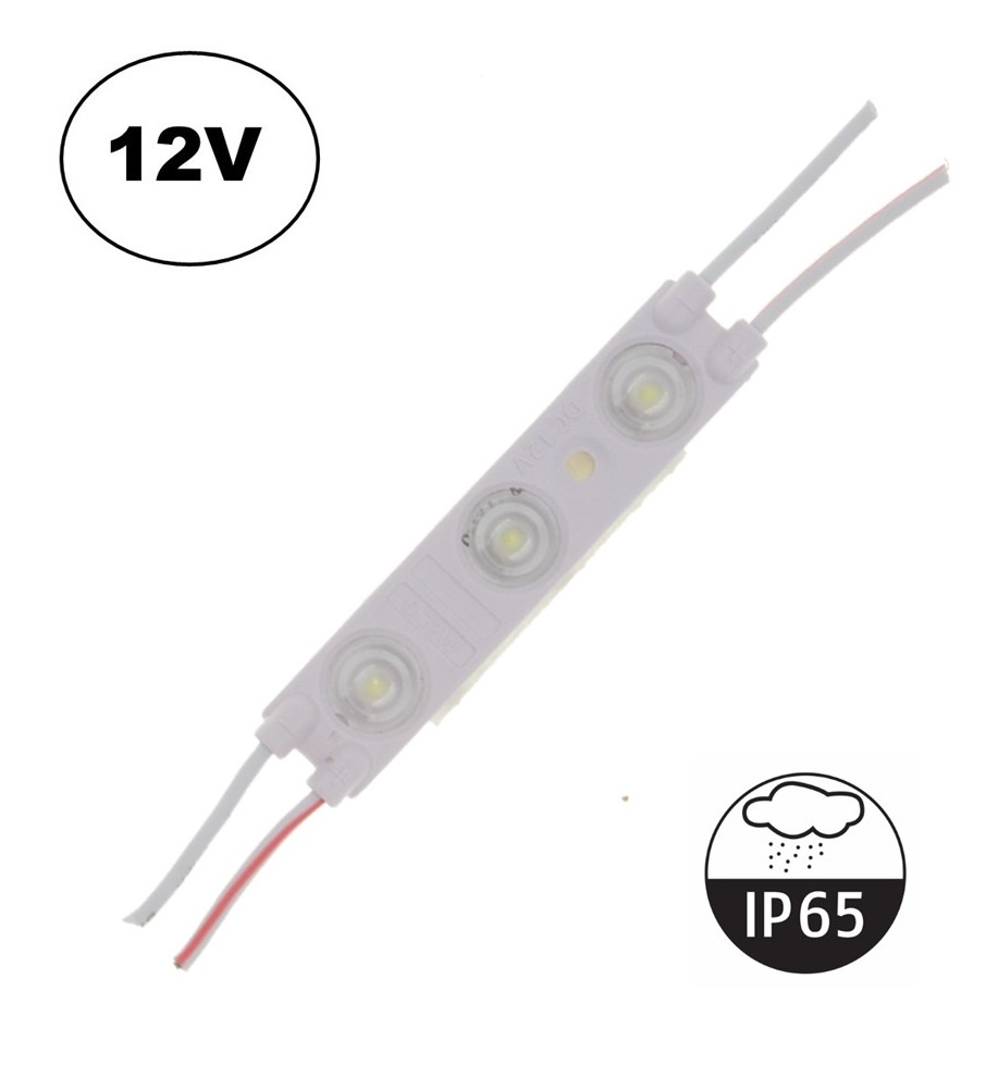 LED Module 3x 2835SMD, 1,2w, 108 Lumen , IP65, 12v, 2 Jaar Garantie, foto 2 van 6