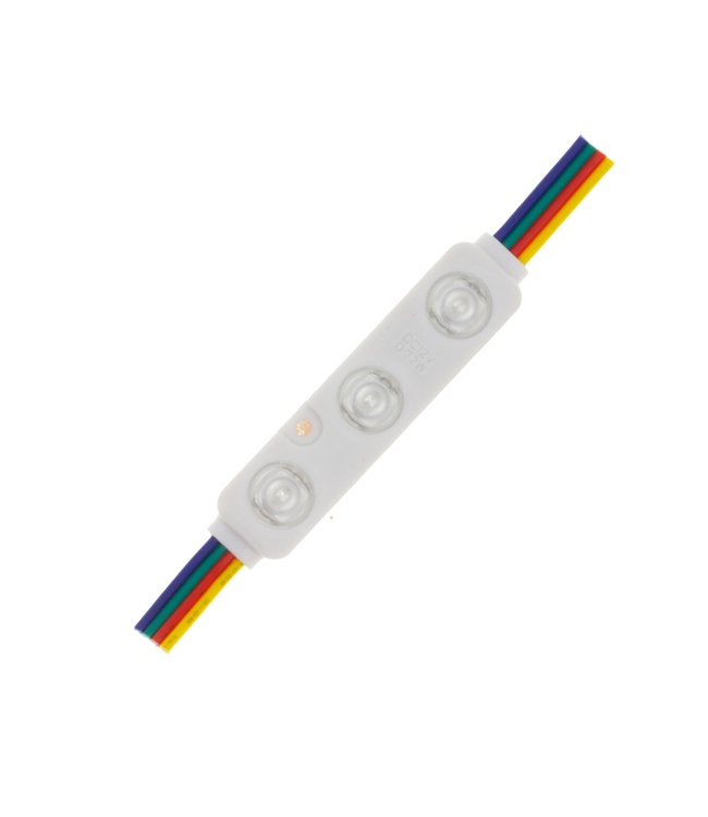 LED Module 3x 5050SMD, 0,72w, RGB , IP65, 12v, 2 Jaar Garantie
