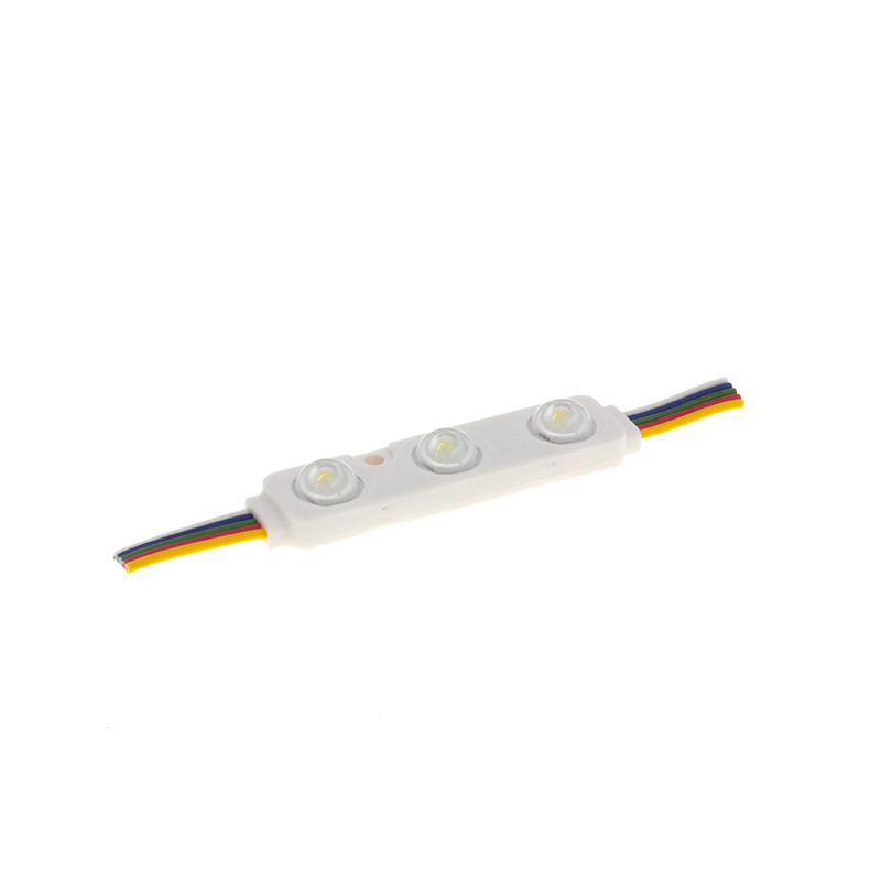 LED Module 3x 5050SMD, 0,72w, RGB+WHITE , IP65, 12v, 2 Jaar Garantie, foto 3 van 4
