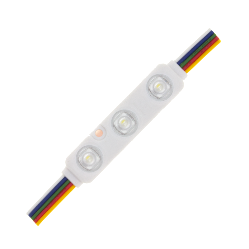 LED Module 3x 5050SMD, 0,72w, RGB+WHITE , IP65, 12v, 2 Jaar Garantie, foto 4 van 4