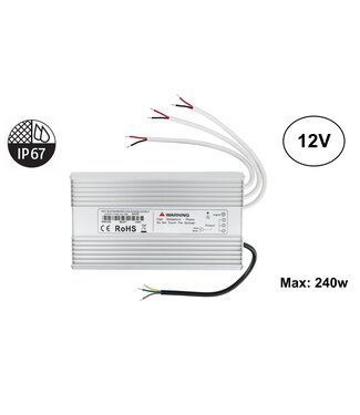 UITVERKOOP: Led Strip voeding 12V/300W/25A, Max: 240w, IP67 Waterbestendig