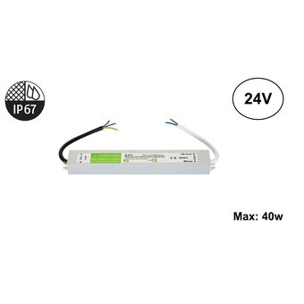 UITVERKOOP: Led Strip voeding 24V/50W/2,08A, Max: 40w, IP67 Waterbestendig