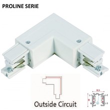 Proline Serie - 3 Fase Rail 4 Wire L-Hoekverbinding - BUITENLIJN - Wit