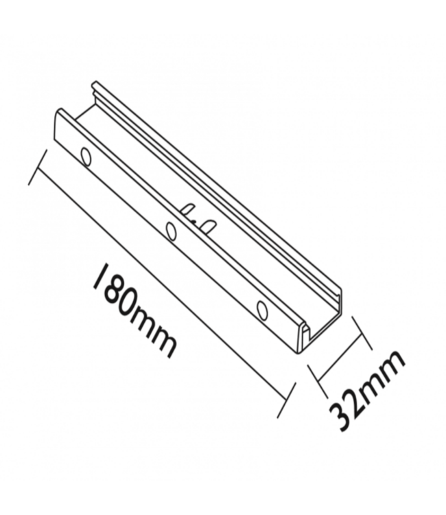 3 Fase Rail 4 Wire Railversteviger 18cm - Zwart