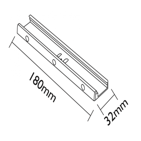 3 Fase Rail 4 Wire Railversteviger 18cm - Zwart, foto 2 van 2