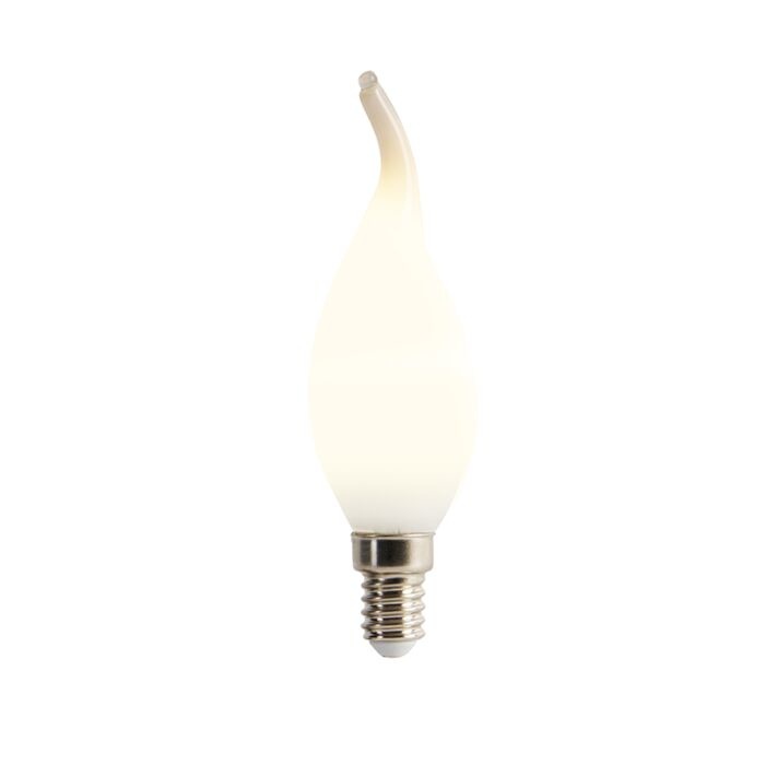 E14 Filament Kaarslamp met Tip, 3w, Milky, 250 Lumen, Dimbaar, 2350K Extra Warm Wit, 2 Jaar Garantie, foto 5 van 6