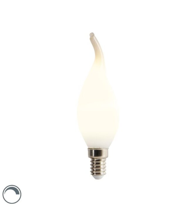 E14 Filament Kaarslamp met Tip, 3w, Milky, 250 Lumen, Dimbaar, 2350K Extra Warm Wit, 2 Jaar Garantie