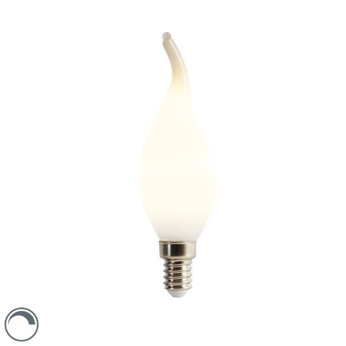 E14 Filament Kaarslamp met Tip, 3w, Milky, 250 Lumen, Dimbaar, 2350K Extra Warm Wit, 2 Jaar Garantie, foto 6 van 6