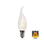 E14  Filament Kaars met Tip, 1 w, 100 Lumen, 2200K Flame, 2 Jaar Garantie