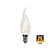 E14  Filament Kaars met Tip, 1 w, 100 Lumen, 2200K Flame, 2 Jaar Garantie