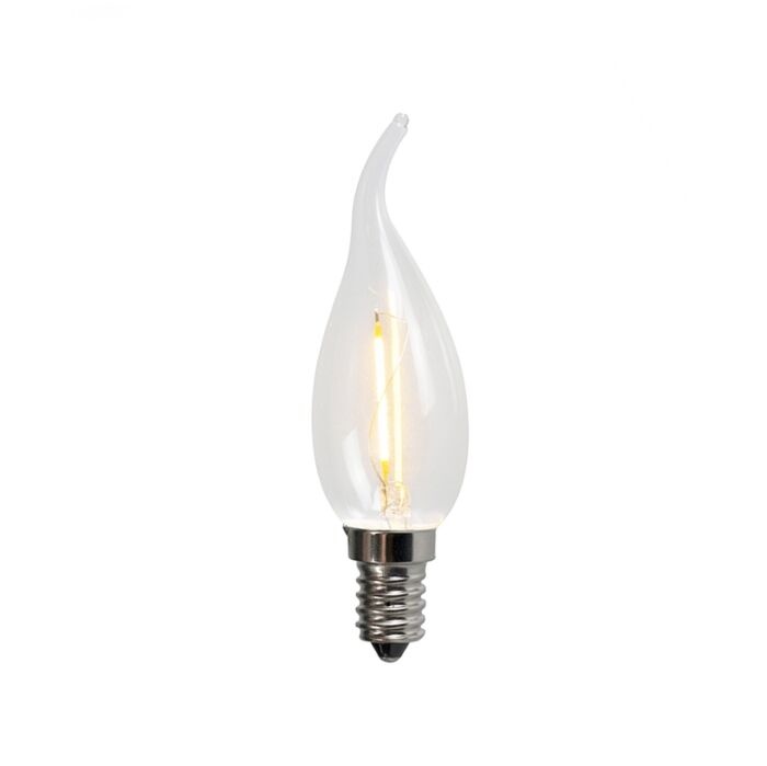 E14 Filament Kaars met Tip, 1 w, 100 Lumen, 2200K Flame, 2 Jaar Garantie, foto 4 van 4