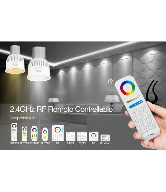 MiBoxer GU10 LED Spot 6w RGB + CCT, 2.4Ghz, 550 Lumen, 2 Jaar Garantie  - FUT106