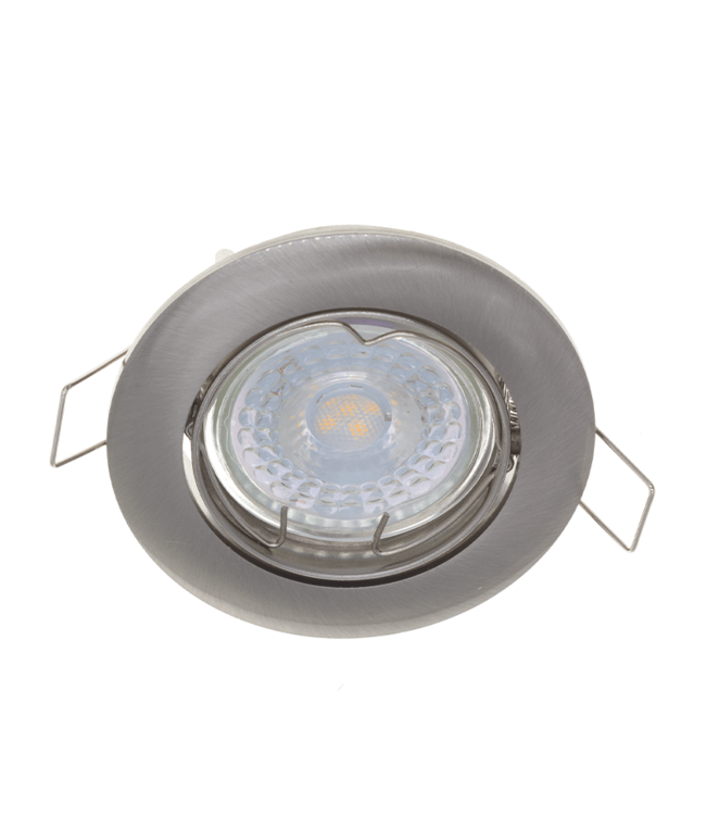 Inbouw LED Spot Staal/Nickel met Klemveer - IP20 - Gatmaat 72mm