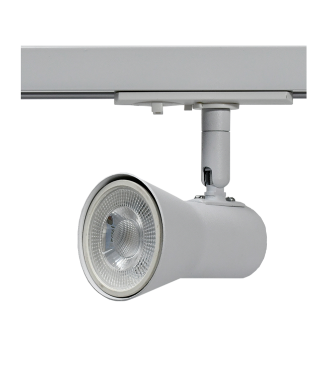 1 Fase Rail armatuur met GU10 Fitting Kort, Witkleurige behuizing