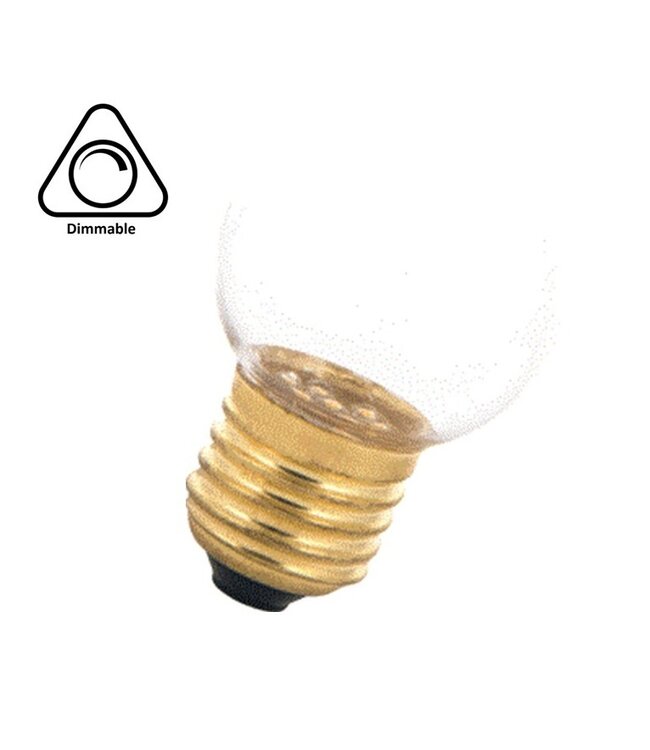 E27 2w Bol Lamp, 120 Lumen, Transparante Kap - Dimbaar