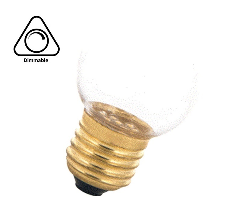 E27 2w Bol Lamp, 120 Lumen, Transparante Kap - Dimbaar, foto 2 van 6