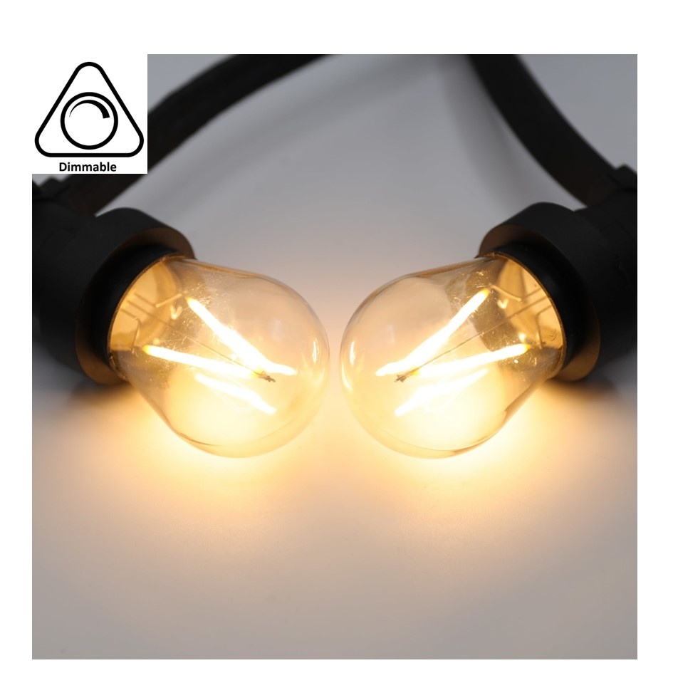 E27 3w Filament Bol Lamp, 150-200 Lumen, Transparante Kap - Dimbaar, foto 2 van 6