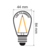 E27 3w Filament Bol Lamp, 150-200 Lumen, Transparante Kap - Dimbaar