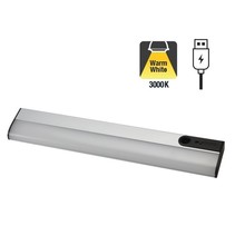 Reserveer: Sensorlux LED Kastverlichting - 261mm - 100 lm- 3000K Warm Wit - IR Hand Sensor - Dimbaar - USB 5v Batterij Oplaadbaar