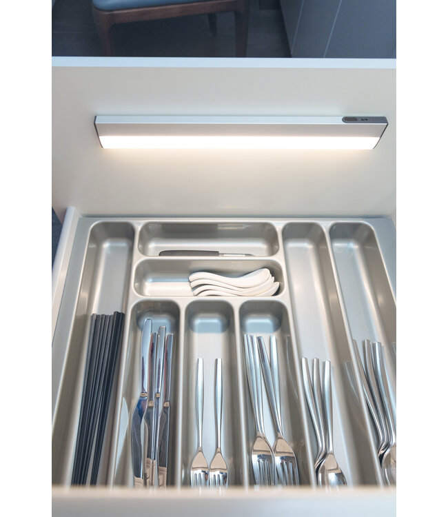 Sensorlux LED Kastverlichting - 261mm - 100 lm- 3000K Warm Wit - IR Hand/Door Sensor - Dimbaar - USB 5v Batterij Oplaadbaar