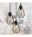 Industriële Hanglamp Zwart | Ø29cm | L:135cm| Incl. 3x Lichtbron E27 - 4w - 2400K - Dimbaar  | Retro | Vintage | Metaal
