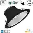 CCT Reflector Led Downlighter Zwart 12w, 1175-1230 Lumen, gatmaat Ø120mm, UGR19, Stekkerklaar, 3 Jaar Garantie