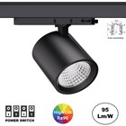 UITVERKOOP: 3 Fase LED Rail Spot met Wattage switch: 13-36W, 1250 tot 3600 lumen, CRI>90, Zwarte Behuizing