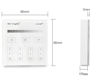 MiBoxer Wandbediening Single Color (Batterij Versie) - 2.4Ghz - B1-W, foto 6 van 6