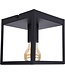 Industriële Plafondlamp Zwart | 16x16cm | Incl. Lichtbron E27 - 4w - 2400K - Dimbaar  | Retro | Vintage | Metaal