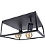 Industriële Plafondlamp Zwart | 30x30cm | Incl. 2x Lichtbron E27 - 4w - 2400K - Dimbaar  | Retro | Vintage | Metaal