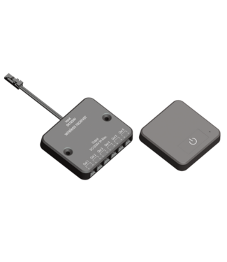 Draadloze Vierkant Touch LED Dimmer 12/24Vdc - 5A - Zwart - T.b.v. Keuken / Kastverlichting en LED Strips