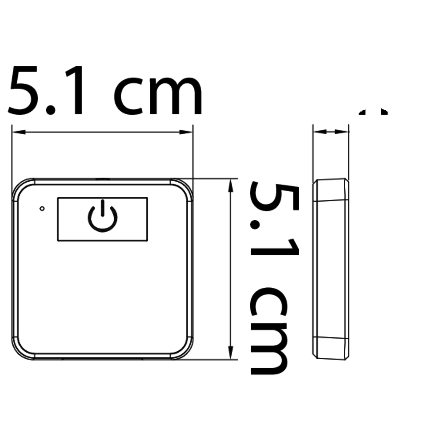 Draadloze Vierkant Touch LED Dimmer 12/24Vdc - 5A - Zwart - T.b.v. Keuken / Kastverlichting en LED Strips, foto 3 van 4