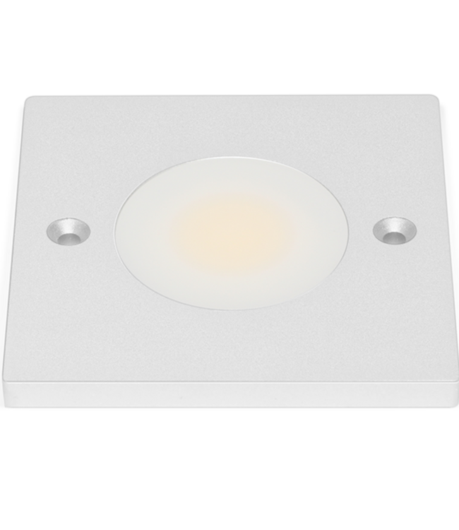 Vlakke Vierkant Opbouw LED Spot 3w, 250 Lumen, 3000K Warm Wit, 12Vdc, Dimbaar, 2 Jaar Garantie