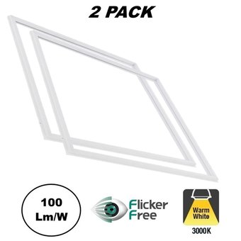 2 PACK - LED Frame Paneel 60x60cm, 36W, 3600 Lumen, Flikkervrije Driver, 2 Jaar Garantie