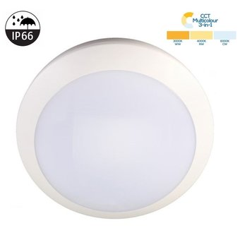 Led Plafonnière 16w, 1440 Lumen, Color Switch (3000/4000/6000K), IP66, IK10, 3 Jaar Garantie