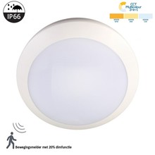 Led Plafonnière Wit 14w, 1400 Lumen, Color Switch (3000/4000/6000K), Met bewegingssensor en terugdimfunctie, IP66, IK10, 3 Jaar Garantie