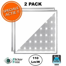 UITVERKOOP: 2 PACK - Backlite LED Paneel 60x60cm, 36w, 3960 Lumen (110lm/w), 6000K Daglicht Wit, Flikkervrije Driver, 2 Jaar Garantie