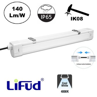 UCT LED Tri Proof 150cm, 60w, 8400 Lumen (140lm/w), Lifud LED Driver, IK08, IP65, 5 jaar garantie