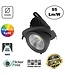 LED Banaanspot 28-44w,  2700-4000 lm, Flikkervrije KGP Driver, Gatmaat 175mm, CRI90, Zwart, 5 Jaar Garantie