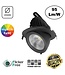 LED Banaanspot 28-44w,  2700-4000 lm, Flikkervrije KGP Driver, Gatmaat 175mm, CRI90, Zwart, 5 Jaar Garantie