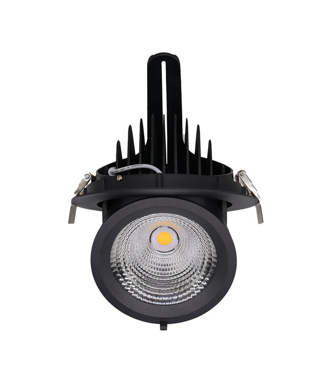 LED Banaanspot 28-44w,  2700-4000 lm, Flikkervrije KGP Driver, Gatmaat 175mm, CRI90, Zwart, 5 Jaar Garantie