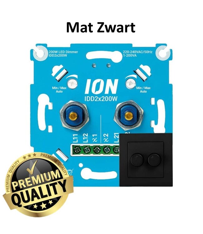 ION INDUSTRIES - DUO Inbouw LED Dimmer | 2x 0.3-200 Watt
