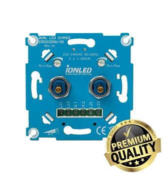 ION INDUSTRIES - DUO Inbouw LED Dimmer | 2x 0.3-200 Watt