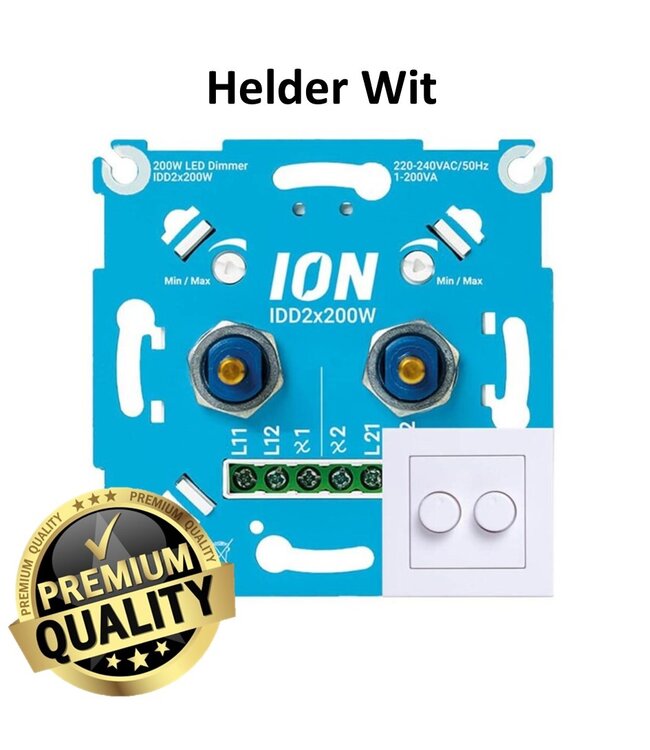 ION INDUSTRIES - DUO Inbouw LED Dimmer | 2x 0.3-200 Watt