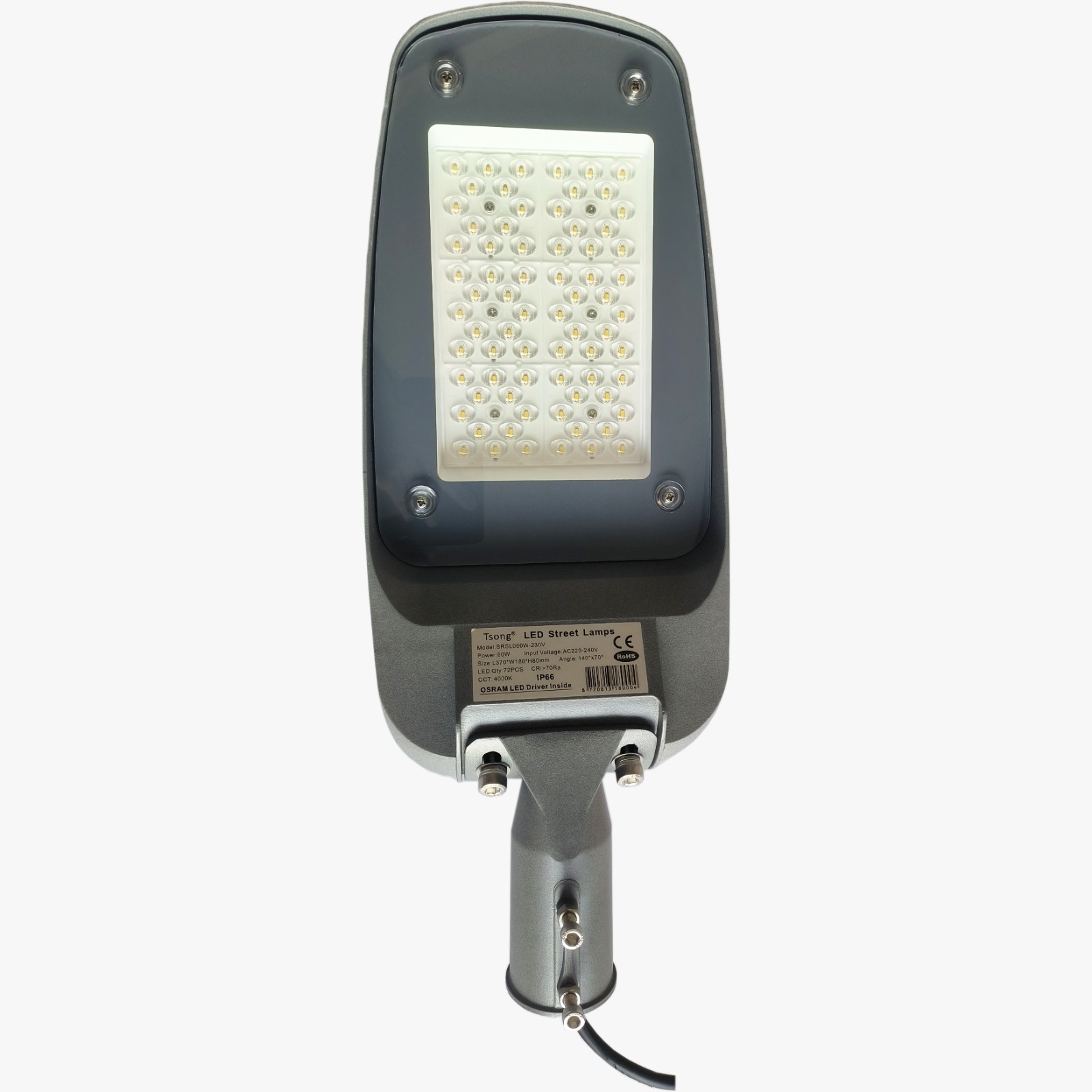 Premium Led Straatverlichting 100w, 16000 Lm (160lm/w), 4000K Neutraal Wit, Osram LED Driver, IP66, IK10, 3 Jaar Garantie, foto 5 van 6