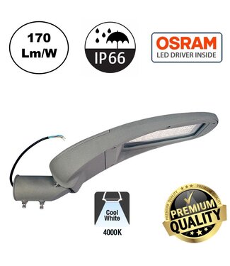 Premium Led Straatverlichting 150w, 25500 Lm (170lm/w), 4000K Neutraal Wit, Osram LED Driver, IP66, IK10, 3 Jaar Garantie
