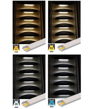 Complete Set LED Trapverlichting - COB LEDS - Met Alu Profiel - 20CM - 320 Leds/M - Leverbaar in 4 Lichtkleuren